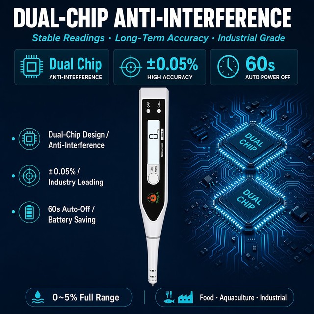 Digital Salt Meter Food Salinity Tester High Accuracy Handheld LCD for Cooking Brine Liquid Measurement