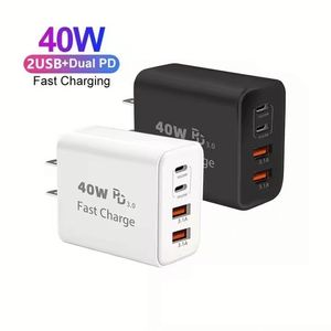 40w fast <b>charging</b> travel adapter 2a+2c mobile phone wall charger us eu uk <b>plug</b> 4 in 1 usb type c charger adapter - Product Image 1