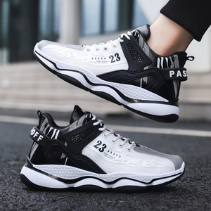 Thời trang của người đàn ông giản dị Giày thể thao, mùa xuân và mùa thu thoải mái Giày bóng rổ, trọng lượng nhẹ Giày chạy với ren - Product Image 1