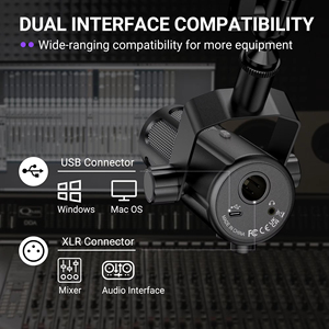 Microphone de <span class=keywords><strong>studio</strong></span> cardioïde dynamique populaire pour voix et diffusion, filaire, <span class=keywords><strong>Micro</strong></span> USB/<span class=keywords><strong>XLR</strong></span> - Product Image 6