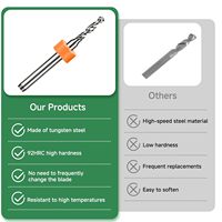 Juego de Micro Brocas de Carburo de Tungsteno con Ranura Espiral, Mini Brocas para Herramienta Rotatoria, Grabado CNC de PCB, Kit de 0.1mm-3mm