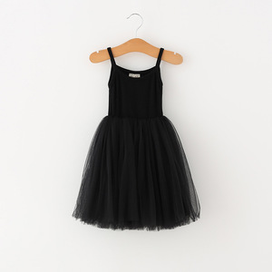 Vestido de tirantes de tul con encaje para niñas, vestido sin mangas con tirantes de malla, vestido tutú de verano para niñas M137 - Product Image 5