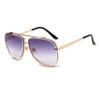 Lunettes de soleil carrées sans monture, dégradé de couleurs, lunettes de soleil tendance, nouvelle mode