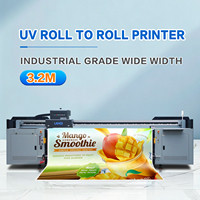 Imprimante UV industrielle rouleau à rouleau 3,2 m, machine d'impression jet d'encre grand format extra large, imprimante rouleau à rouleau 3 m directement de l'usine