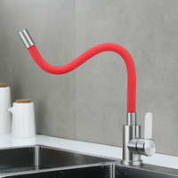 Robinet de cuisine en acier inoxydable 304, mélangeur multicolore avec tube flexible en silicone, pivotant à 360 degrés, robinet d'eau chaude et froide pour évier de cuisine