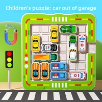 Mainan Puzzle Blok Geser Huarong Road, Permainan Logika Kemacetan Lalu Lintas untuk Anak, Teka-teki Edukatif untuk Melatih Otak Anak