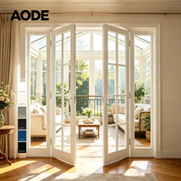 Porte intérieure AODE de style français à double battant en verre, cadre en bois blanc, insonorisée et conviviale