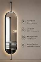 Miroir de salle de bain intelligent à LED mural en aluminium au design moderne, pour salon et appartement, livraison directe d'usine, prend en charge OEM/ODM