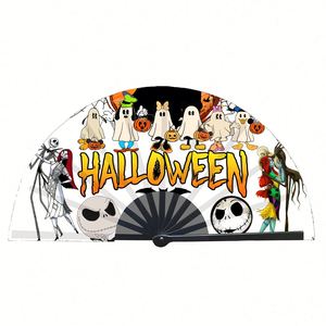 2025 New Arrival Customized Large Bamboo <b>Hand</b> <b>Fans</b> Painted with Halloween Decoration and Printed Design - Product Image 4