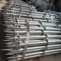 Ancrage de terre en acier galvanisé, longueurs 600mm, 800mm, 1000mm, pieux hélicoïdaux pour fondation au sol avec support en U