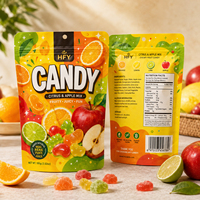 Sachets personnalisés imprimés de qualité alimentaire avec fermeture éclair, pour bonbons, emballage refermable pour bonbons gélifiés, sachets en plastique Mylar pour snacks sucrés