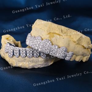 <span class=keywords><strong>Grillz</strong></span> dentaires personnalisés en argent S925, or 10k, 18k, 14k, unisexe, style Hip Hop, VVS, pour lune de miel, certifiés par un tiers - Product Image 3