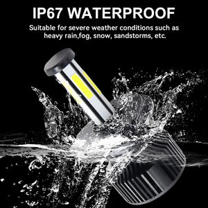 หลอดไฟหน้า LED สว่างพิเศษ 360 องศา 6 ด้าน H1-H11 12V 100W 6000K ชิป COB ใช้ได้กับรถยนต์ทั่วไป - Product Image 4