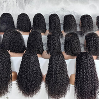 Raw birmano Pixie Bouncy rizado encaje frente pelucas onda profunda HD Frontal corto cabello humano Bob pelucas para mujeres