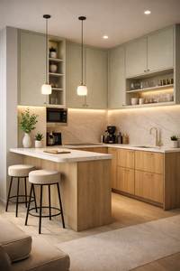 Lemari Dapur Kecil yang Dapat Disesuaikan untuk Proyek Teknik, Solusi Dapur Kompak untuk Apartemen & Hotel - Product Image 5