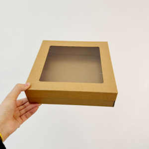 Vente en gros de boîtes de traiteur en carton ondulé, grandes et moyennes, petites tailles, boîtes rectangulaires kraft <span class=keywords><strong>kray</strong></span> avec couvercle pour fenêtre en PET - Product Image 6