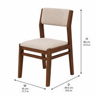 Chaise de salle à manger moderne en bois de noyer avec dossier et assise en tissu beige pour la maison, le bureau ou le café (vente en gros)