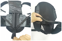 Attelle dorsale TLSO noire avec système de serrage à 10 poulies et taille réglable du XS au 2XL