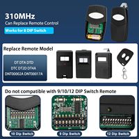 Télécommande de porte de garage 310 MHz avec 8 commutateurs DIP, émetteur universel de remplacement pour ouvre-porte DTA DTD DTC DNT00002A