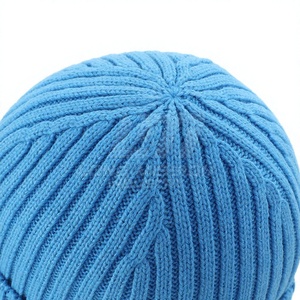 LONG MISSION INDUSTRY Blue Letter Print Beanie Hat Unisex Adult Casual <b>Winter</b> <b>Cap</b> Cotton/Wool Breathable Waterproof - Product Image 3