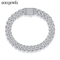 Bracelet en moissanite S925 Faith Light unisexe pour homme et femme, mode américaine, chaîne cubaine hip-hop au quotidien