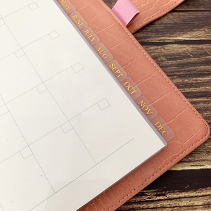 Tùy chỉnh A5 rõ ràng PVC hàng tháng Tab Divider nhựa trong suốt chỉ số trang với lá vàng Loose-Leaf kế hoạch Divider Tab bên phải - Product Image 4