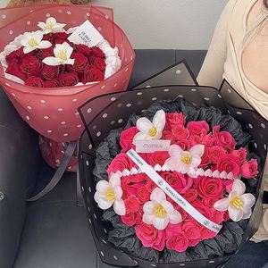 Papier d'emballage floral mat perlé en gros, bord magique, imperméable, pour bouquets et emballages cadeaux - Product Image 5