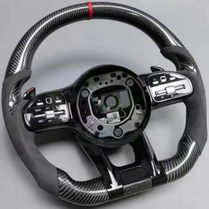 Volant en fibre de carbone noir mat pour Mercedes-Benz <span class=keywords><strong>AMG</strong></span> W204 W205 CLA C217 W211 W212 W221 W222 S63 C63 GLA45 C43 <span class=keywords><strong>SLC</strong></span> - Product Image 2