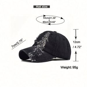 Trendy Worn Out Baseball Cap Blank Distressed Denim Dad <b>Hat</b> - Product Image 5