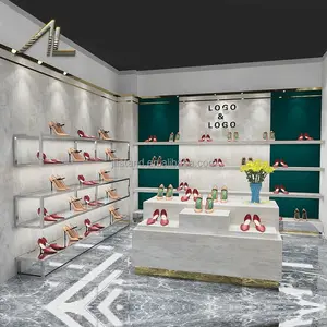 Idee di Design Design per negozi di scarpe di lusso e negozio di borse espositore scarpe in metallo con luce