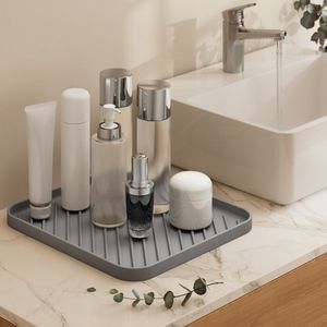 Draining Rack Silicone Mat Square Waterproof Drip Tray For Bathroom <b>Sink</b> <b>Storage</b> - Product Image 1