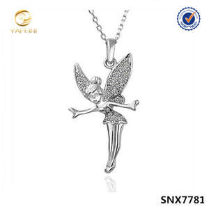 Nueva llegada 925 CADENA <span class=keywords><strong>DE</strong></span> Cable <span class=keywords><strong>de</strong></span> plata esterlina azul cristal <span class=keywords><strong>Ballet</strong></span> bailarina chica bailarina collar - Product Image 5