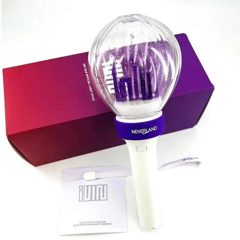 Bâton lumineux en acrylique avec LOGO personnalisé, accessoires d'encouragement pour concerts, baguettes lumineuses à LED K-pop violettes, bâton lumineux de fête