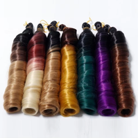 150g Cheveux synthétiques à double trame machine, résistants à la chaleur, bouclés en tube, grandes boucles, ondulations lâches françaises, faciles à tresser, pour cheveux africains