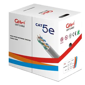 4 pares de cabo bc cat5 utp CU CCA UTP FTP SFTP PASS teste Cat5e interior 100M 200M preço do cabo lan por metro do fornecedor de fábrica