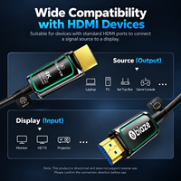 Câble HDMI 2.0 en fibre optique Biaze 4K 60Hz AOC, câble HDMI optique actif HDR ARC pour téléviseur, projecteur, moniteur, longue distance