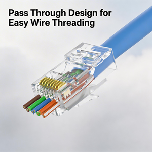 Conector Modular RJ45 Cat6 Transparente de Alta Calidad XL-560B, Conector de Paso de 8 Pines, Conector <span class=keywords><strong>Ethernet</strong></span> UTP para Redes - Product Image 2