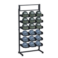 Présentoir moderne en métal multi-niveaux pour casques, casquettes de baseball, casquettes trucker, chapeaux de paille, bonnets d'hiver, bonnets, casquettes de golf et chapeaux de soleil
