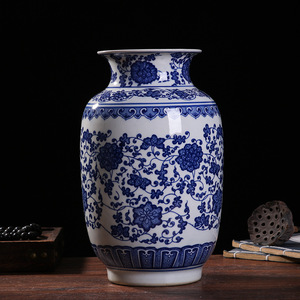 Cinese antico blu e bianco decorato a mano fiore di porcellana vasi di ceramica - Product Image 3