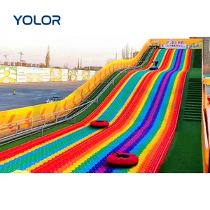 Park Outdoor Equipment Amusement rainbow slide ride Kids and Adult Plastic Rainbow Slide For Sale