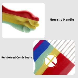 Nouveau peigne à cheveux afro en métal coloré, 4 tailles, avec picots en acier inoxydable, pour usage en <span class=keywords><strong>salon</strong></span> - Product Image 5