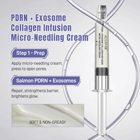 Sérum Ampoule Coréen PDRN Exosome pour Soin de la Peau à Domicile – Kit de Microneedling Lyophilisé Raffermissant, Hydratant et Anti-Rides pour le Visage