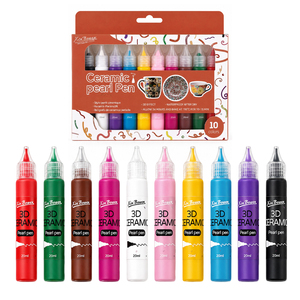 ปากกาเพ้นท์เซรามิก Xin Bowen 3D แบบมีประกายมุก <span class=keywords><strong>10</strong></span> สี 20 มล. สีเซรามิกแบบมันเงา กันน้ำ ติดทนนาน สำหรับเพ้นท์แก้ว จาน ถ้วย - Product Image 5
