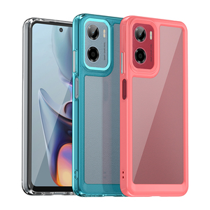 Étui de téléphone acrylique antichoc transparent coloré de livraison rapide pour Moto G05 - Product Image 4