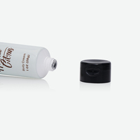 Tubo Exprimible de LDPE Bicolor Cian Blanco, Tubo Suave con Impresión a Todo Color de Frutas Tropicales Personalizado, Tapa de Rosca, para Cosméticos y Aceites Esenciales