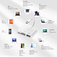 3-en-1 USB C para SD TF Adaptador de lector de tarjetas de memoria Instalación externa Compatible con iPhone iPad y cámara USB