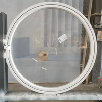 Ventanas Abatibles de Gran Tamaño con Marco de Aluminio, Vidrio Templado y Acero Inoxidable, Ventana Redonda para Uso Exterior