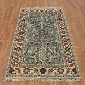 Alfombra de lana oriental anudada a mano vintage DISEÑO DE medallón geométrico y floral para sala de estar hoteles en casa - Product Image 2