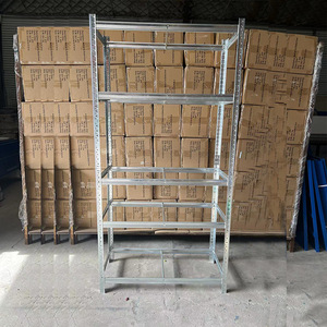 Galvanized <b>Shelving</b> Unit Five Layers Adjustable <b>Storage</b> Rack For Garage Standing Type Carbon Steel Rectangle - Product Image 4