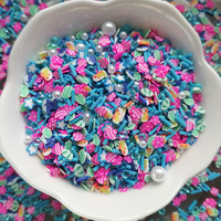 1 kg de garnitures pour slime DIY : tranches d'argile polymère, coquillages marins, étoiles de mer, requins, cactus, strass acryliques, paillettes d'argile polymère